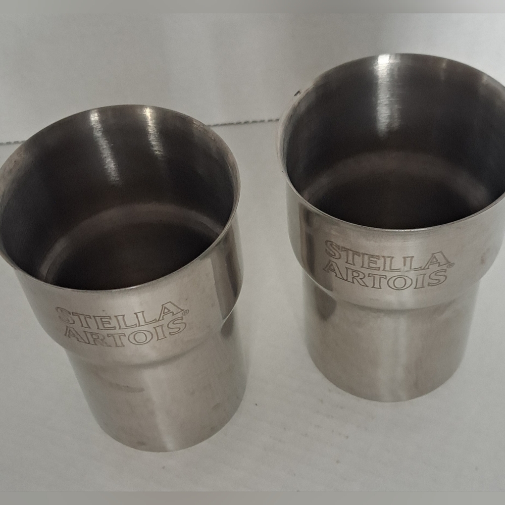 Stella Artois Silver Stainless Steel Tumblers Set Of 2